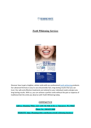 Professional Teeth Whitening Solutions for a Bright Smile