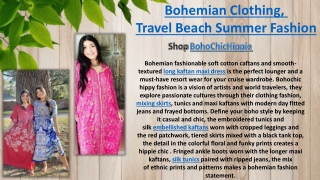 Bohemian Clothing,  Travel Beach Summer Fashion