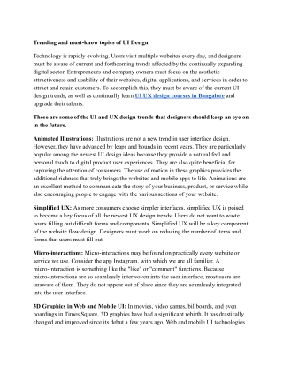 Trending and must-know topics of UI Design