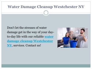 Water Damage Cleanup Westchester NY