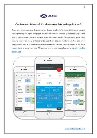 Can I convert Microsoft Excel to a complete web application