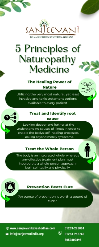 5 Prininciples of Naturopathy- Sanjeevani Kaya Shodhan