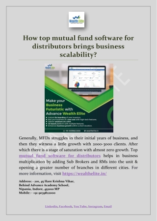 How top mutual fund software for distributors brings business scalability