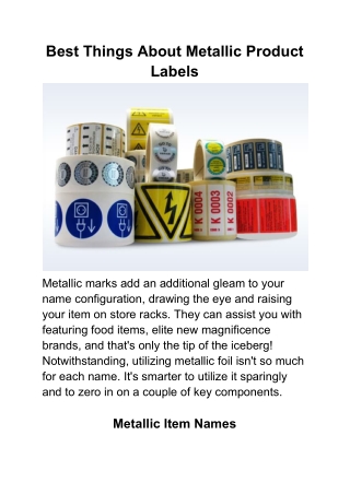 Best Things About Metallic Product Labels