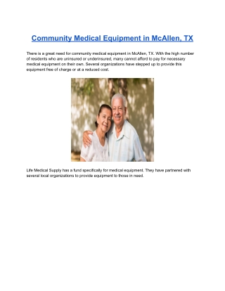 Community Medical Equipment in McAllen, TX
