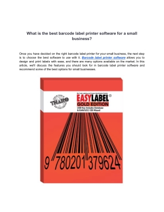 What is the best barcode label printer software for a small business