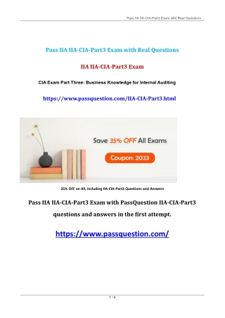 CIA Exam Part Three IIA-CIA-Part3 Real Questions