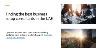 Finding the best business setup consultants in the UAE ​
