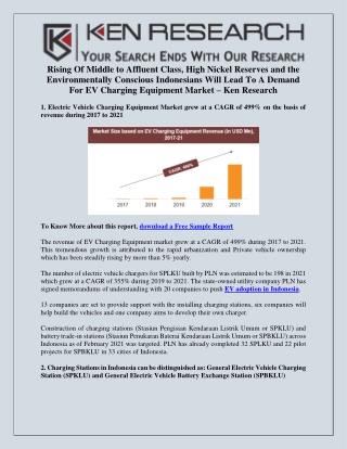 Top EV Charging Equipment Manufacturers in Indonesia - Ken Research