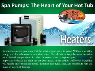 Spa Pumps The Heart of Your Hot Tub