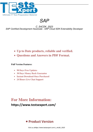 Get certified as a SAP Development Associate by acing the C_S4CDK_2023 SAP Cloud SDK Extensibility Developer exam.