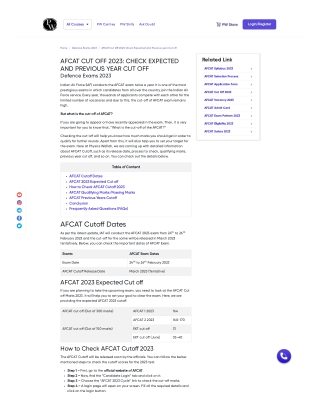 AFCAT Expected Cut-Off 2023 download pdf