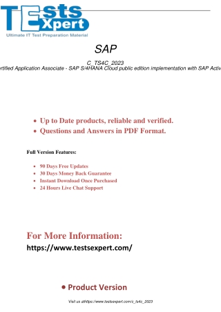 Get ready to pass the C_TS4C_2023 SAP Certified Application Associate - SAP S4HANA Cloud public edition implementation w