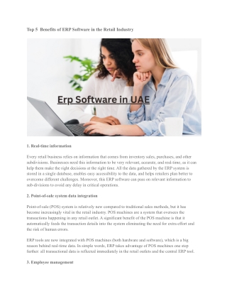 Erp Software in UAE