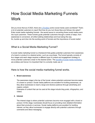 How Social Media Marketing Funnels Work