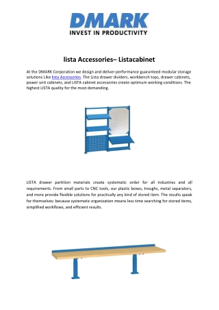 Buy Lista Accessories - Listacabinet.com