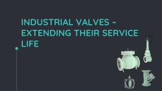 Industrial Valves – Extending their Service Life