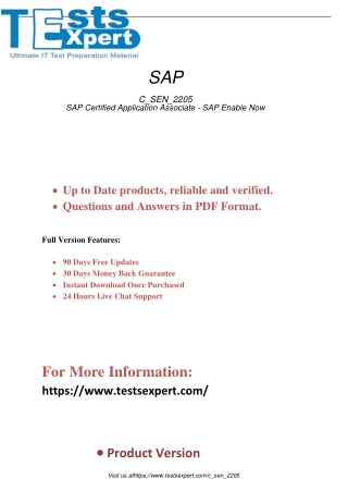 Get SAP certified with our proven strategies for C_SEN_2205 SAP Certified Application Associate - SAP Enable Now 2023 ex