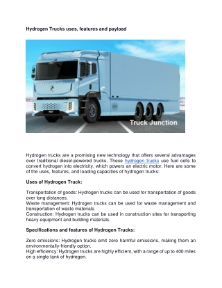 Hydrogen Trucks uses