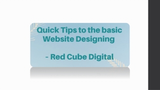 Quick Tips to the basic Website Designing – Red Cube Digital