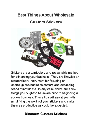 Best Things About Wholesale Custom Stickers