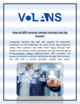 How do BPO services convert startups into big brands
