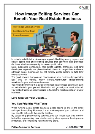 How Image Editing Services Can Benefit Your Real Estate Business