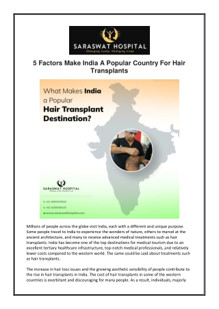 5 Factors Make India A Popular Country For Hair Transplants