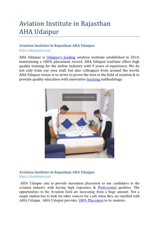 Aviation institute in rajasthan
