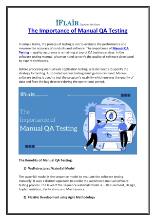 The Importance of Manual QA Testing