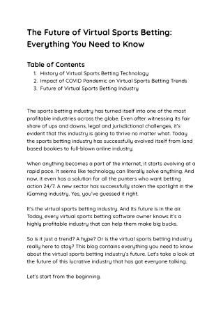 37 - The Future of Virtual Sports Betting