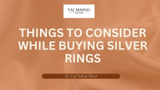THINGS TO CONSIDER WHILE BUYING SILVER RINGS