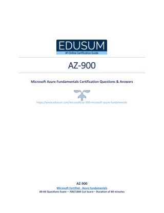 AZ-900 Questions and Answers PDF