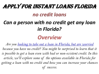 apply for instant loans Florida