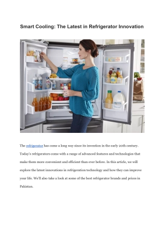 Smart Cooling The Latest in Refrigerator Innovation