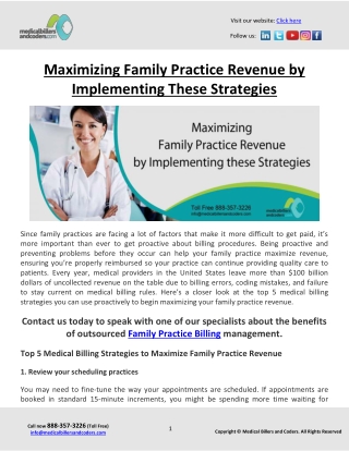 Maximizing Family Practice Revenue by Implementing These Strategies