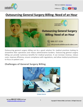 Outsourcing General Surgery Billing: Need of an Hour