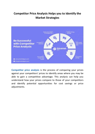 Competitor Price Analysis Helps you to Identify the Market Strategies