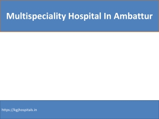 Multispeciality Hospital In Ambattur