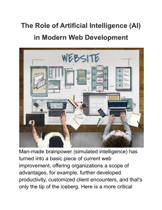 The Role of Artificial Intelligence (AI) in Modern Web Development