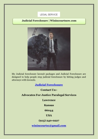 Judicial Foreclosure | Winincourtnow.com