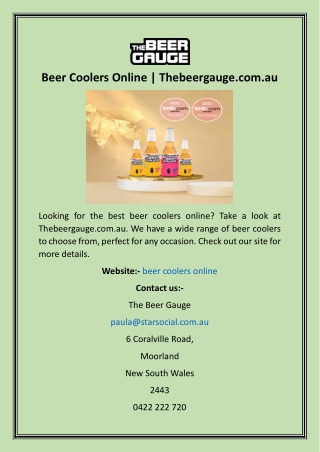 Beer Coolers Online  Thebeergauge.com