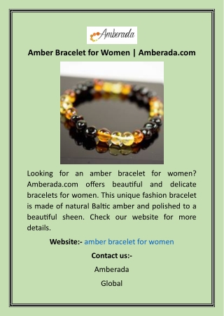 Amber Bracelet for Women  Amberada