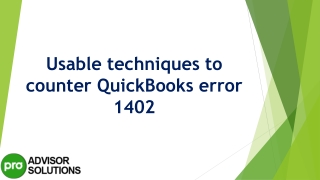 Best methods to deal with QuickBooks Error 1402