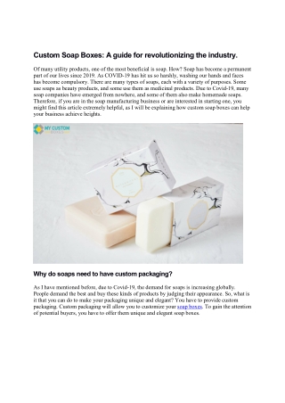 Custom Soap Boxes A guide for revolutionizing the industry