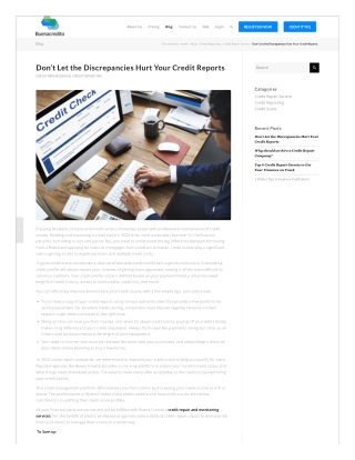 Don’t Let the Discrepancies Hurt Your Credit Reports
