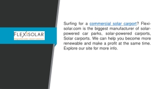 Commercial Solar Carport  Flexi-solar.com