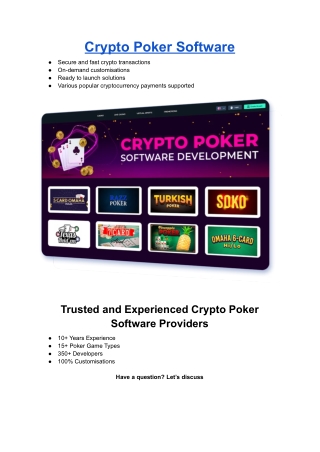 Crypto Poker Software