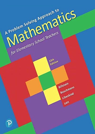 PDF/BOOK Problem Solving Approach to Mathematics for Elementary School Teachers,