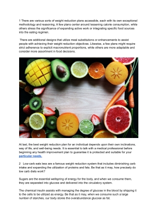 The Different Types of Weight Loss Plans